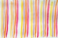 Hand-painted watercolor, striped abstract background, multi-colored vertical lines, Geometric Pattern for decoration, printing,