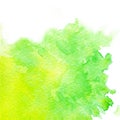 Hand painted watercolor texture of bright green and yellow colors Royalty Free Stock Photo