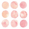 Hand painted watercolor texture circles isolated Royalty Free Stock Photo