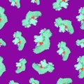 Map of Ireland in a seamless pattern on a purple background Royalty Free Stock Photo