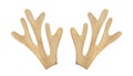 Golden decorative antlers decorated with tiny shimmer. Royalty Free Stock Photo