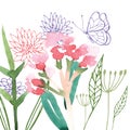 Hand Painted Wildflower floral pattern