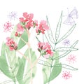 Hand Painted Wildflower floral pattern