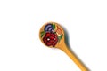 Hand painted wooden spoon isolated on a white background Royalty Free Stock Photo