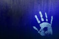 hand painting blue Color child handprint