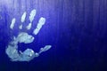 hand painting blue Color child handprint