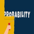 Hand painting change PROBABILITY to ABILITY word on wall vector illustration