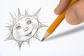 Hand painting sun