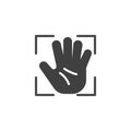 Hand palm biometric identity vector icon