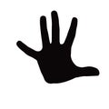 a hand palm silhouette vector Royalty Free Stock Photo