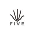 Hand palm five fingers symbol logo vector Royalty Free Stock Photo