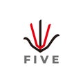 Hand palm five fingers symbol logo vector Royalty Free Stock Photo