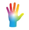 Hand Palm Rainbow Colors