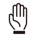 Hand, palm, raise hand, stop icon illustration