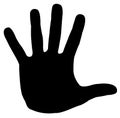 Hand palm silhouette, vector