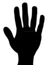 Hand palm silhouette, vector Royalty Free Stock Photo