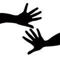 A hand palm, silhouette vector Royalty Free Stock Photo
