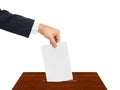 Hand with paper ballot Royalty Free Stock Photo