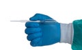 Hand with a Pasteur pipette