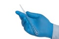 Hand with a Pasteur pipette