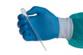 Hand with a Pasteur pipette