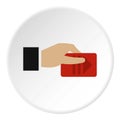 Hand pays for parking icon, flat style Royalty Free Stock Photo