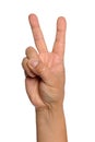 Hand With Peace Sign Royalty Free Stock Photo