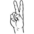 Hand Peace Sign Illustration Royalty Free Stock Photo