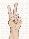 Hand Peace Sign Royalty Free Stock Photo