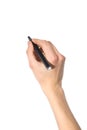 Hand with pen Royalty Free Stock Photo