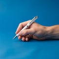 On the hand and pen highlighting the simplicity and functionality Royalty Free Stock Photo