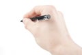 Hand with a pen isolated Royalty Free Stock Photo
