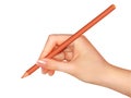 Hand with pen writing on paper. Vector Royalty Free Stock Photo