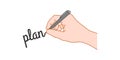 Hand with a pen writing word Royalty Free Stock Photo