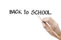 Hand  pencil draws back to school Royalty Free Stock Photo