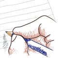 Hand, Pencil and Paper Sketch Royalty Free Stock Photo