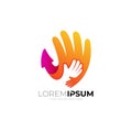 Hand people care logo colorful, Family icons Royalty Free Stock Photo