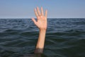 hand of the person who drowns