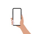 Woman Hand Holding Black Smartphone With Blank Screen Royalty Free Stock Photo