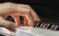 Hand of a piano player Royalty Free Stock Photo
