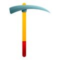 Hand pick axe icon, cartoon style