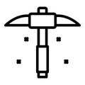 Hand pick axe icon, outline style