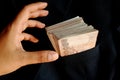 Dirty hand will stole many Thai banknote from suit