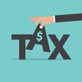 Hand Pick up TAX. Fee Levied Upon Incomes Royalty Free Stock Photo