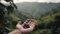 Hand picked organic tea leaves from mountain farm generated by AI