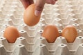 Hand picking egg Royalty Free Stock Photo