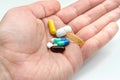 Hand with pills Royalty Free Stock Photo