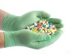 Hand with pills. Royalty Free Stock Photo