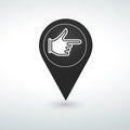 hand pin Map pin icon on a white background