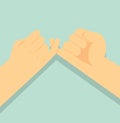 Hand Pinky promise gesture vector concept